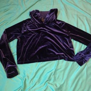 Velvet cropped hoodie